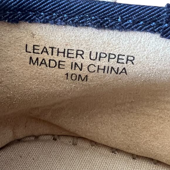 TALBOTS Quinn Women 10 Navy Blue Preppy Suede Platform Espadrilles Sandals Shoes - Picture 13 of 13